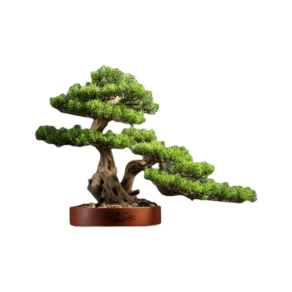 HCZKIUJY Simulation tree Artificial Plant Simulation Tree Yingbin Pine Artificial Bonsai Small Pot Pine Pine Ornaments Artificial Potted Plant (A)
