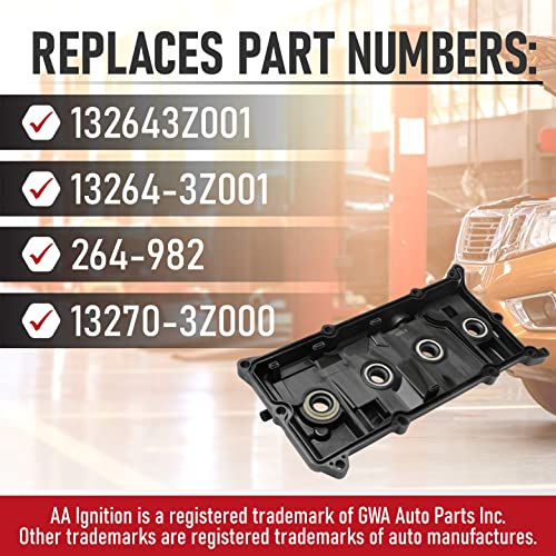 Replacement Engine Valve Cover With Gasket - Compatible With Nissan Altima And Sentra L4 2.5L 2002-2006 - Replaces 132643Z001, 13264-3Z001, 264-982, 13270-3Z000 - Pcv Valve Cover Tube Seals Gasket Set #TOP2