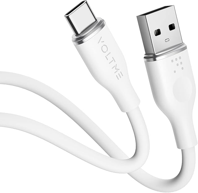 VOLTME USB C Charger Cable, 60W USB A to USB C(3.3ft/1m), Type C Charging Cable Fast Charge for MacBook Pro 2020, iPad Pro 2021, iPad Air 5, Galaxy S21, Pixel, Switch, White