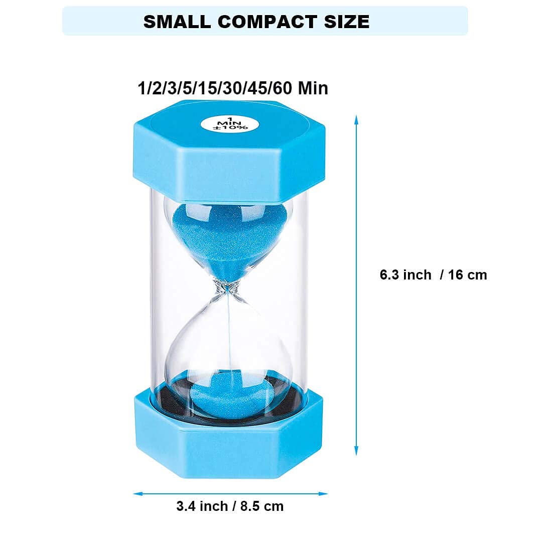 SuLiao Sand Timer 1 Minute Hourglass Timer: Colorful Sand Watch 1 Minute, Small Blue Sand Clock one Minute, Plastic Hour Glass Sandglass Timer for Kids, Games, Classroom, Kitchen, Decoration - Image 6
