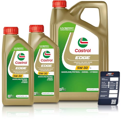 2x 1 L + 5 L = 7 Liter Castrol Edge Fluid Titanium 5W-30 LL Motoröl inkl. Castrol Ölwechselanhänger 2x 1 L + 5 L = 7 Liter Castrol Edge Fluid Titanium 5W-30 LL Motoröl inkl. Castrol Ölwechselanhänger
