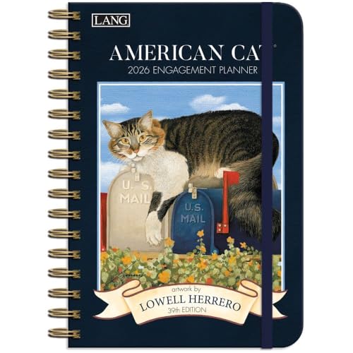 Lang Companies, American Cat 2026 Engagement Planner, 6.5 x 9 inches'', Weekly Calendar with Wire-O Binding