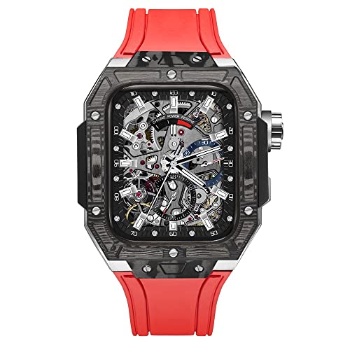Bracelet en caoutchouc et coque carbone pour Apple Watch 44mm et 45mm