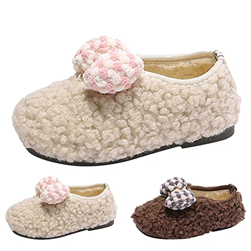 Winter Children Boots Boys And Girls Cotton Shoes Flat Bottoms Non Slip Colorblock Bow Plush Warm Light And Kid Winter3