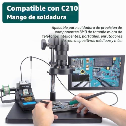 Miniatura 4 de Yihua 982-Iii Kit De Estación De Soldadura De Precisión Compatible C210 Incluye 3 Soldador Estaño C210 Alambre De Soldadura Sin Plomo Modo De Reposo Modo De Espera Automático Pantalla A Color Completa