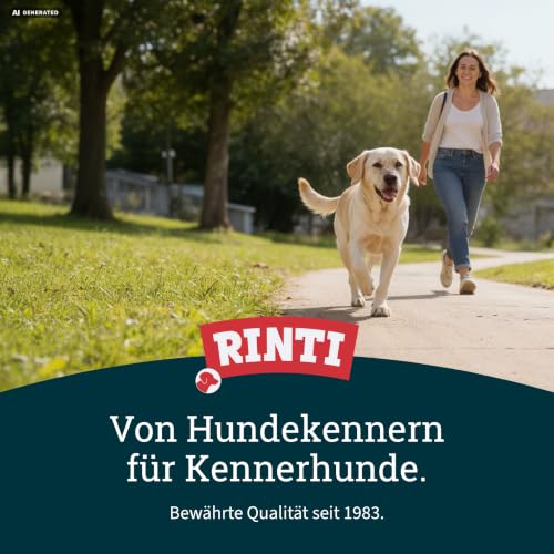 RINTI - Kennerfleisch | Nassfutter mit 70% Fleisch für ausgewachsene Hunde. Getreidefreies Alleinfutter in der Dose ohne Soja, Farb- und Konservierungsstoffe | 12x800g Rind