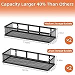 Spice Rack Wall Mount, 4 Pack Pantry Door Organizer & Hanging Storage Baskets Organizer Wall Mount, Large Capacity Metal Spice Shelf for Kitchen Cabinet, Pantry Doors, Bathroom, Shower, Home Decor - Image 4