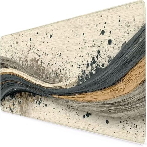 Tapis de souris abstrait étanche et antidérapant format étendu beige p3136
