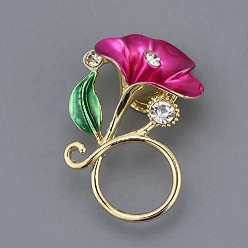 Exquisite Delicate Flower with Crystals Magnetic Eyeglass Holder Brooch Pin3