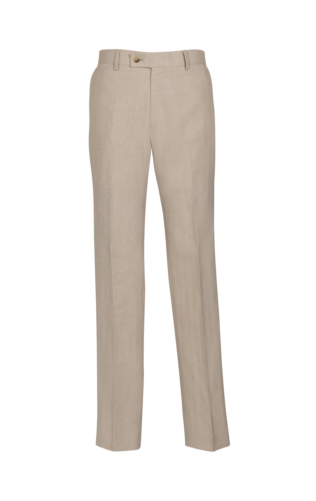 Dobell Mens Oatmeal Linen Herringbone Suit Trousers Lightweight Cotton Linen Blend Regular Fit-40R