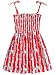 CM-Kid Girl July 4th Dress Red White Blue Star Stripes Clothes American Flag Patriotic Outfit Sleeveless Strap Casual Stars Stripe Flag Sundresses 7-8T