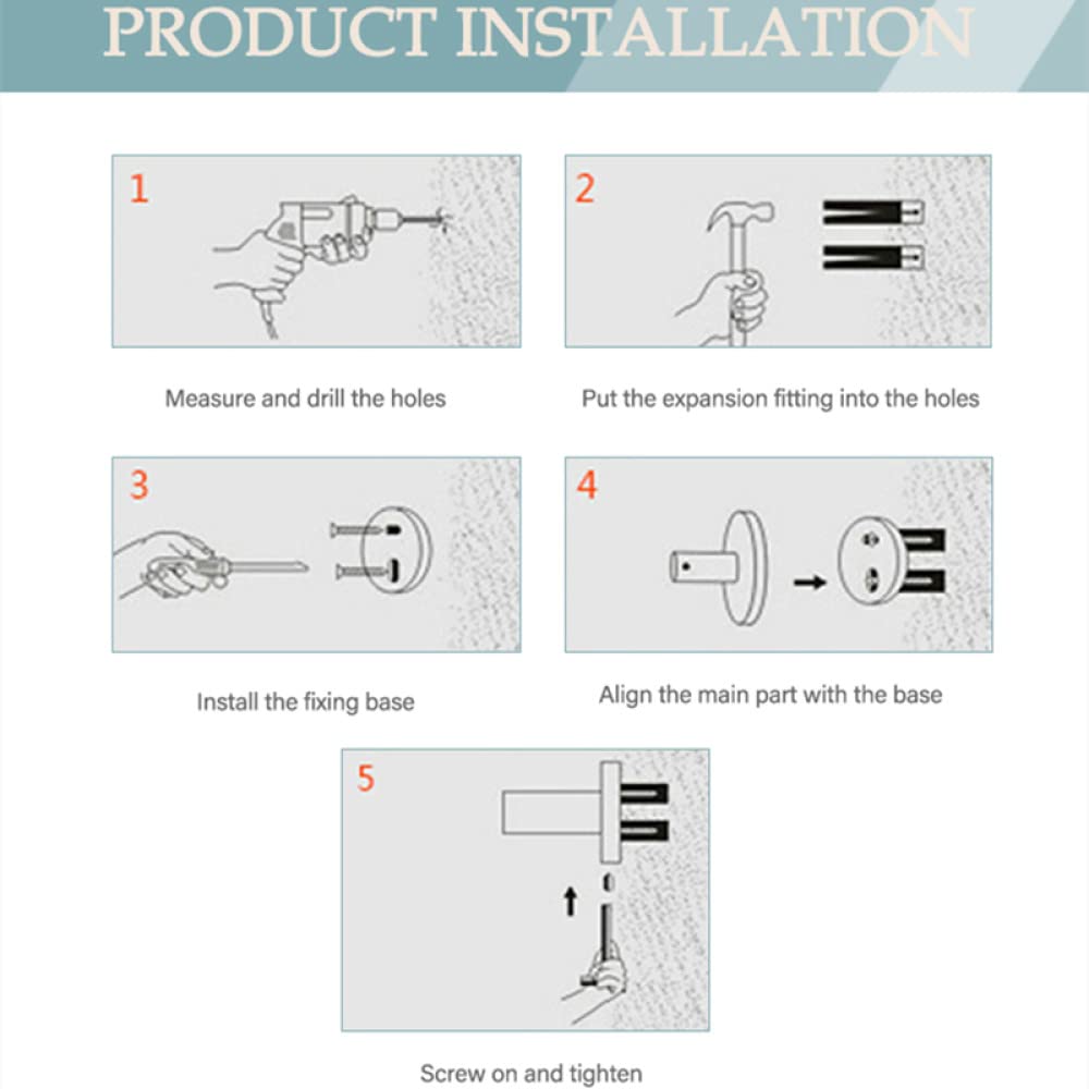 Gancho para toallas de mano de montaje en pared, soporte para cepillo de baño dea cepillado, soporte para papel, ganchos para toallas y batas, kit de accesorios para baño, soporte para papel