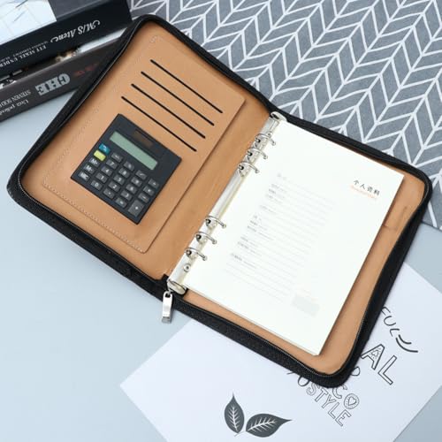 Cuaderno A6 negro con cremallera para evitar pérdida de notas 6