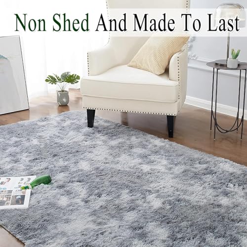 Tapis pour salon NINGBAI gris clair moelleux douceur pour chambre - 6
