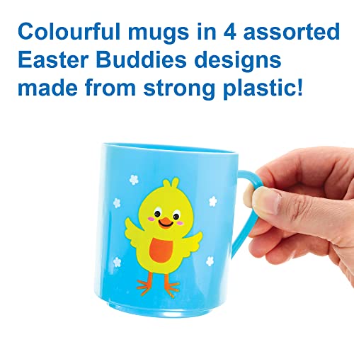 Baker Ross FX479 Easter Characters Plastic Mugs - Pack of 4, Easter Party Bag Fillers for Kids, Blue, Purple, Green, Pink, 7cm high - Image 4