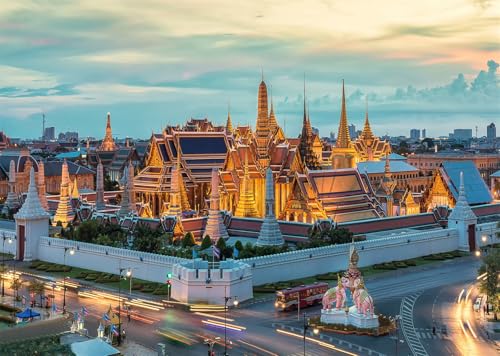CORFOTO 3.5x3m Thailandia Wat Phra Kaew Sfondo Bangkok Thailandia Punti di riferimento Sfondi Grand Palace Attrazione turistica Sfondo fotografico Decorazioni per feste di viaggio