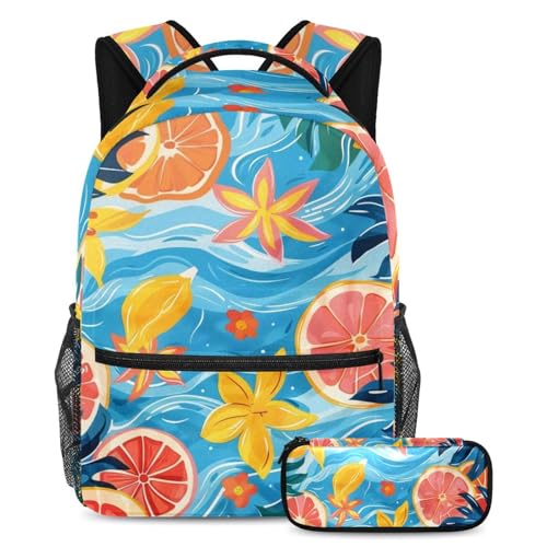 Sac à dos ado grande capacité avec trousse d'école pour voyage étudiant