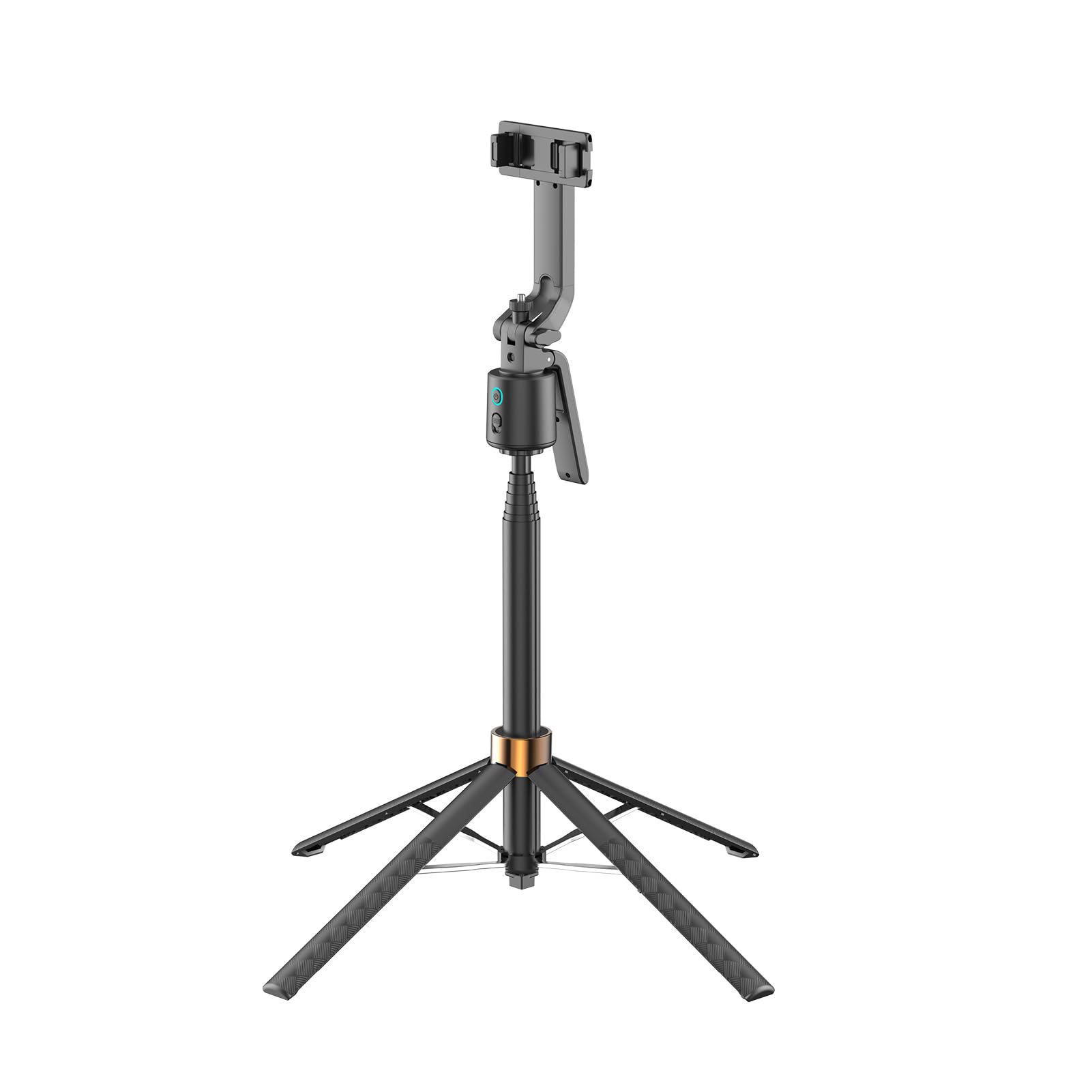 Goshyda Selfie Stick con Tracciamento Automatico del Volto, Treppiede con Tracciamento Intelligente AI con Rotazione a 360°, Controllo dei Gesti e Luce di Riempimento, per Smartphone,