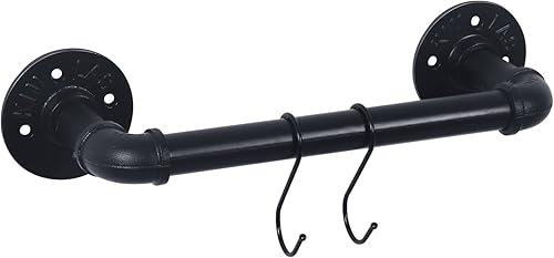 Miniatura 11 de HouseAid Toallero industrial de 24 pulgadas, toallero de mano de hierro para granja, barra de toalla de estilo vintage para baño, montaje en pared,