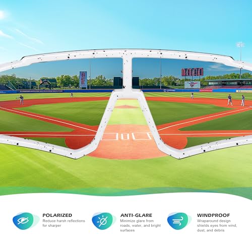 Image of Fanshen Kids Baseball Sunglasses for Boys Girls Ages 3-12, Sports Polarized Youth Baseball Softball Sunglasses UV Protection