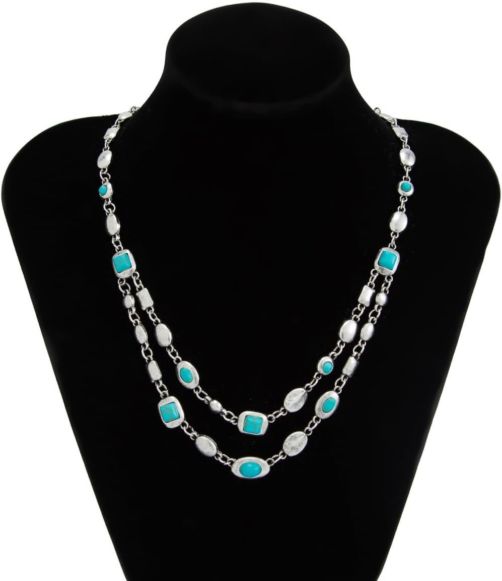 Colorful Beaded Necklace for Women Boho Layered Turquoise Choker Statement Necklace Punk Jewelry - Image 4