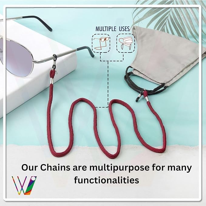 Image of Unisex Spec Holder Hook & Loop Anit Slip Eyewear Lanyard Fabric Strap Chain