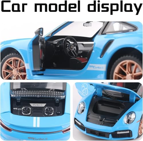 Image of Invite Enterprise 1:32 Porsche 911 Carrera Diecast Model Car Die-cast Metal Toy car Cars Pullback for Kids Best Gifts Vehicle Toys Sound and Light Pull Back (Multi Color)