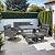 DHPM Dining Set 6-Piece Patio Outdoor, Wicker Furniture Set of 8 Rattan Chairs with Soft Cushions and Square Table,Backyard ConversationSet