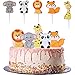 5 sztuk Zoo Cupcake Topper, figurki cukrowe dekoracja tortów, dekoracja na tort dżungla, dekoracja na tort z motywem słonia, dekoracja na urodziny, przyjęcie