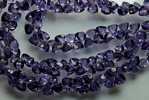 Briolettes d'améthyste violette rare en perles tridimensionnelles pour création de bijoux