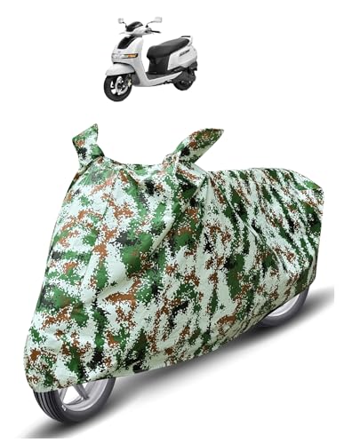 Image of Auto Hub Waterproof Scooty Cover Compatible with TVS iQube Dustproof, UV Protection Two Wheeler Scooty iQube Cover - Forest