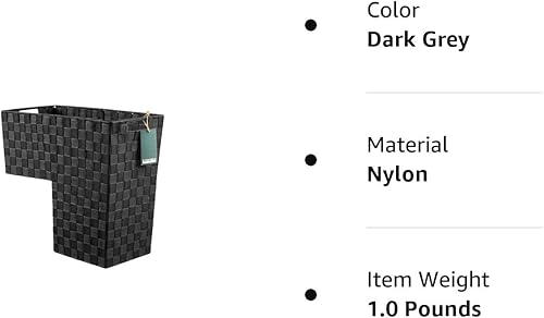 Miniatura 8 de Cesta de escalera con asas para alfombras y escaleras de madera Nylon tejido (gris oscuro) - HomeModele