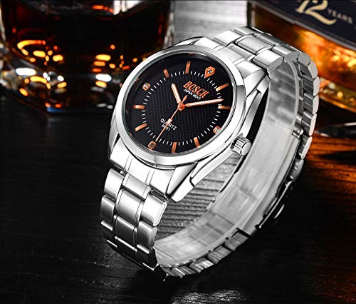 Orologi da uomo con cronografo con diamanti, impermeabile, sport militari, quadrante grande, calendario, data, bianco, nero, multifunzione, orologio da polso semplice, in acciaio inox, coppia