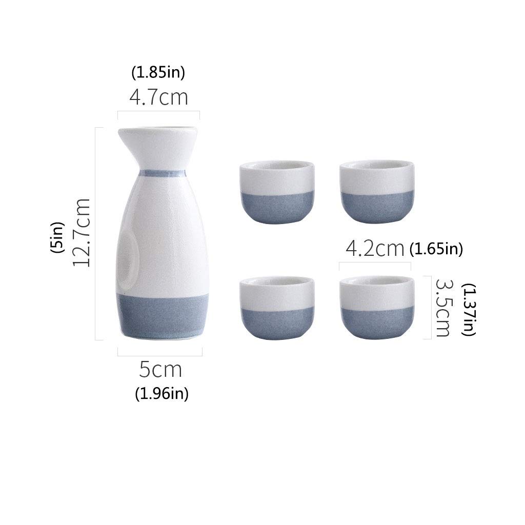Service à Saké 3 pièces Ensemble / 5 pièces Ensemble de sake rétro tasse Japonais Séke Japonais Création de céramique Coupe Coupe froide / chaude / Thé / Sake Coupe Japonaise SE savoir-part Stockage d