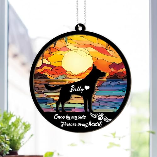 6" German Shepherd Pet Memorial Suncatcher Ornament