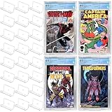 24Pcs Clear Floating Comic Book Display Shelves,Clear Floating Shelves for Displaying Comic Books with Expansion Screws,Comic Book Shelf Stand Wall Mount Display,