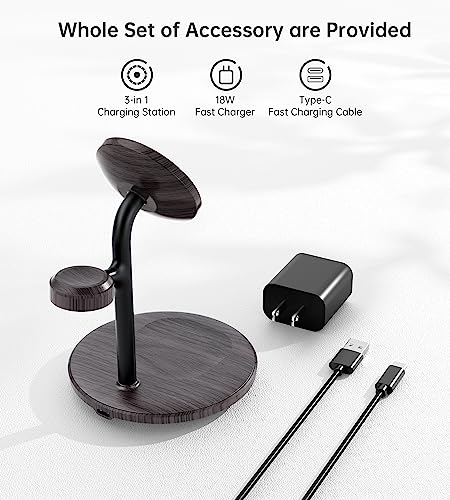 Image of XooFly 3 in 1 Magnetic Wireless Charging Station for Apple Devices,15W