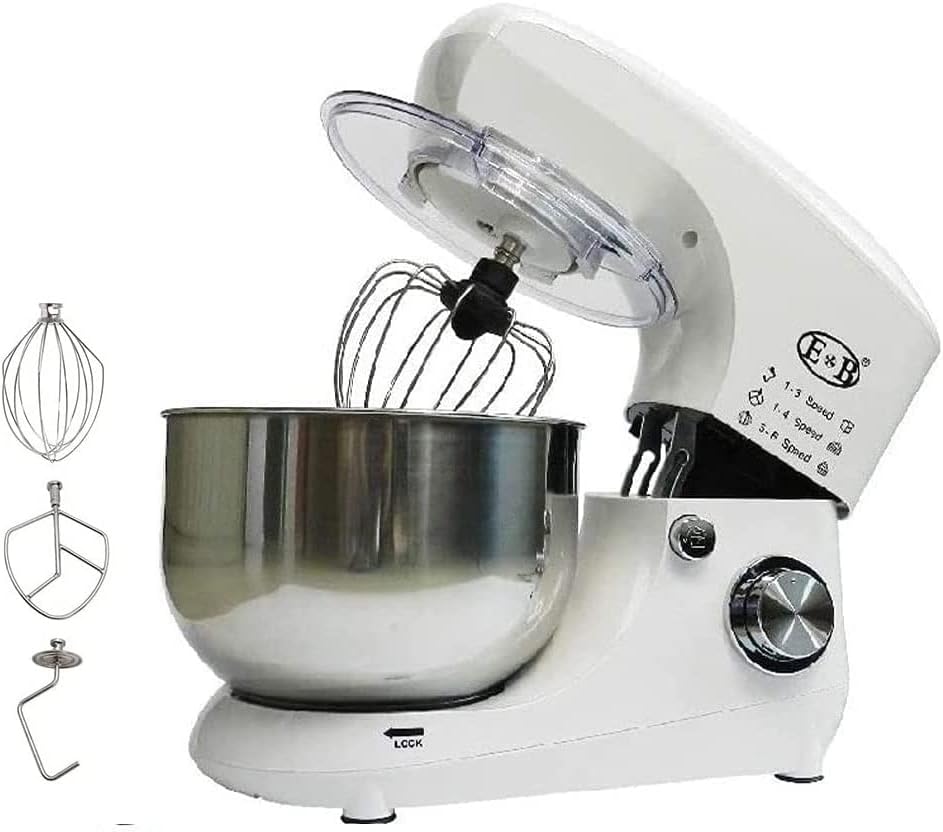 Amazon 業務用スタンドミキサー 卓上ミキサー スタンドミキサー 5.35L大容量 7段階速度調節 低騒音 1000W 一台三役 こね