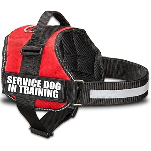 Industrial Puppy Service Dog In Training Vest With Hook and Loop Straps and Handle - Harnesses In Sizes From XXS to XXL - Service Dog Vest Harness Features Reflective Patch and Comfortable Mesh Design Cover
