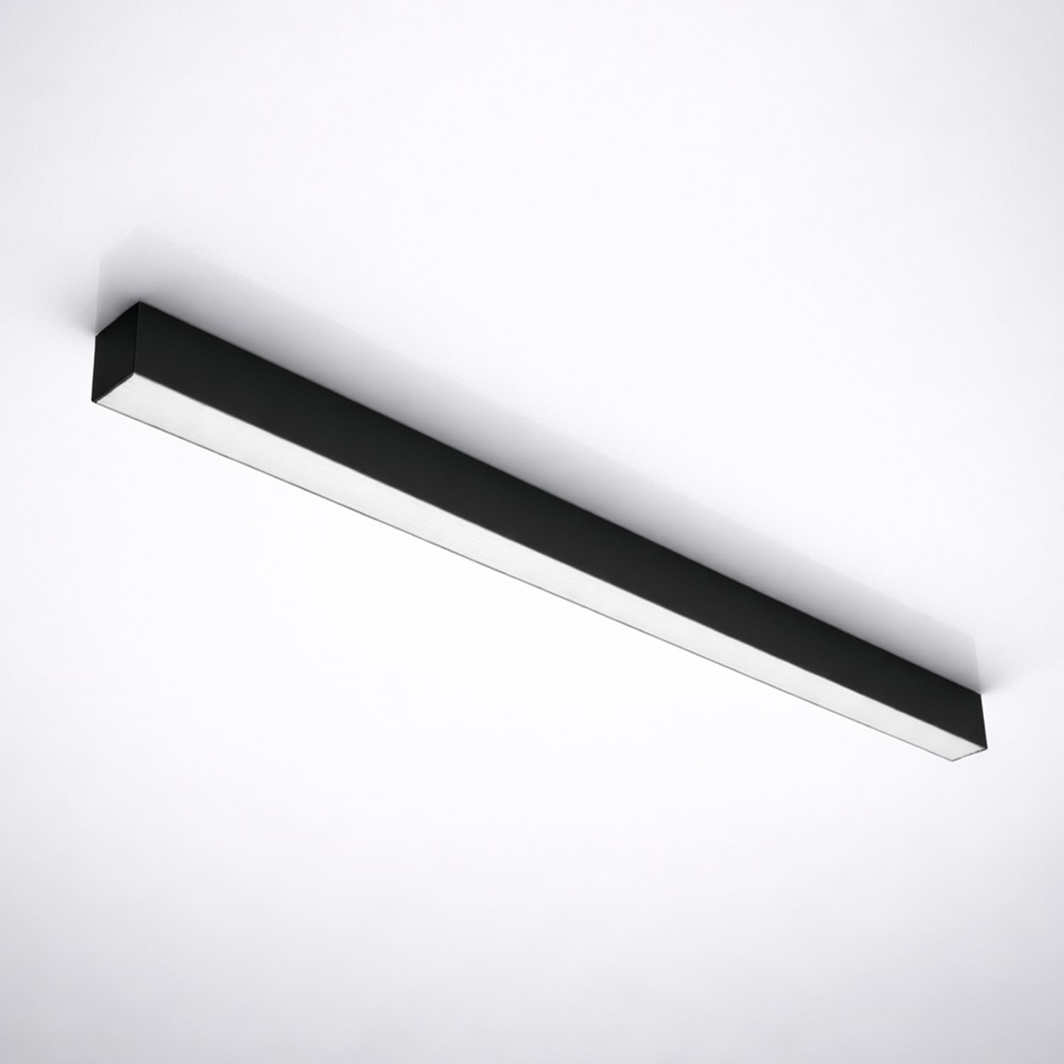LEDBRITE 4ft Linear LED Pendant Light, Wattage & CCT Selectable 20-32W, 3000K-6000K, Joinable Modular System, Suspended or Surface Mount, Matt Black, Commercial & Domestic (Suspended Mount)