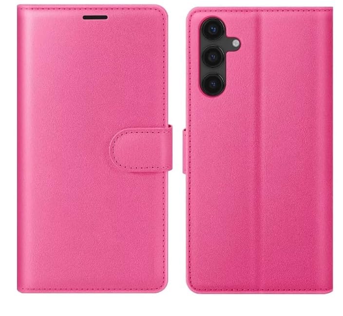 For Samsung Galaxy S9 Plus Case - Premium Leather Folio Flip Cover | RFID-Technology | Kickstand | Money and Card Holder Wallet | Pink