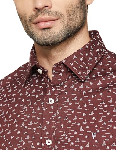 Image of Van Heusen Casual Printed Shirt for Men| Premium Cotton| Full Sleeves| Slim Fit |Breathable Fabric