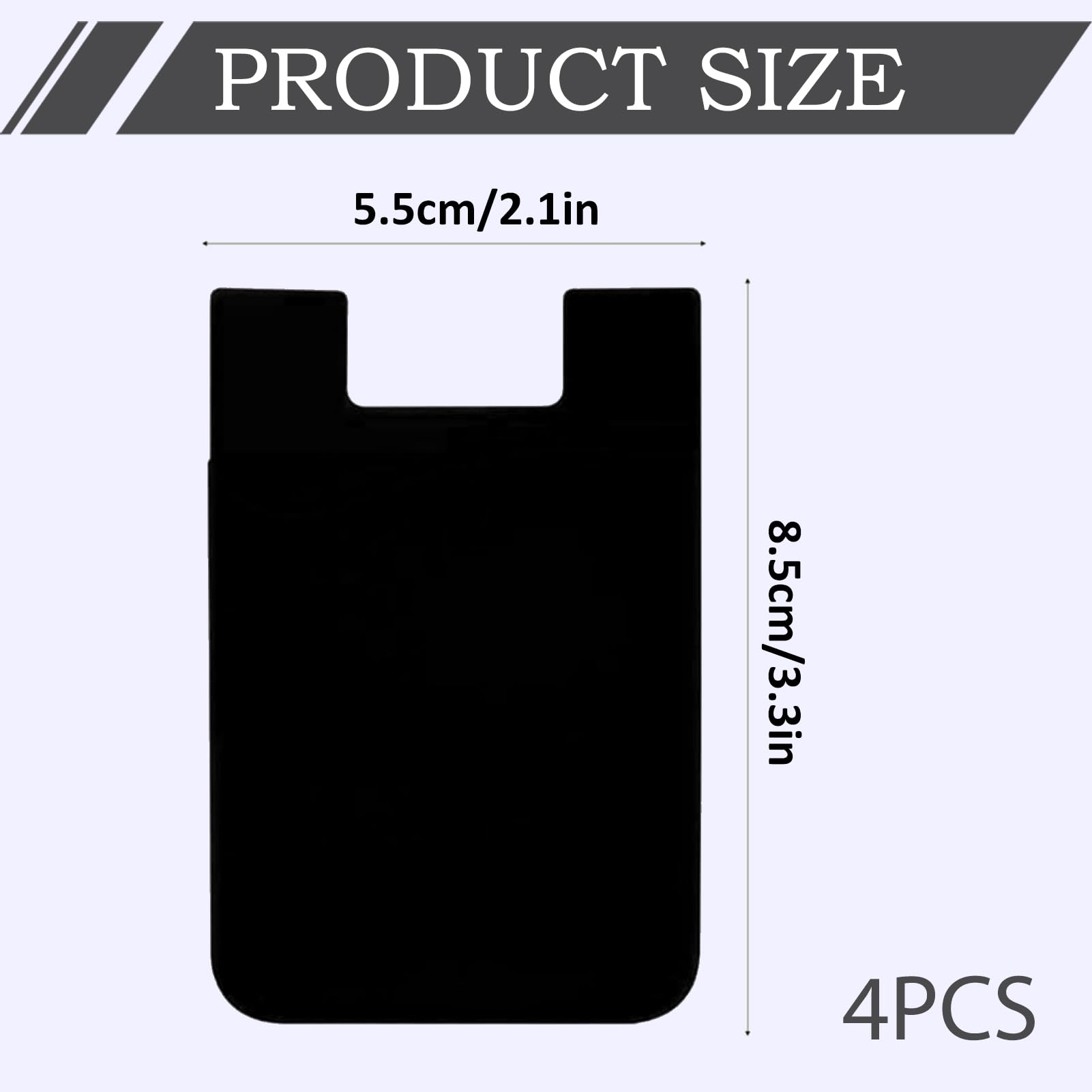 Porte Carte Telephone Adhésif Noir, Pochette Carte Bancaire Silicone Simple Couche pour Smartphone