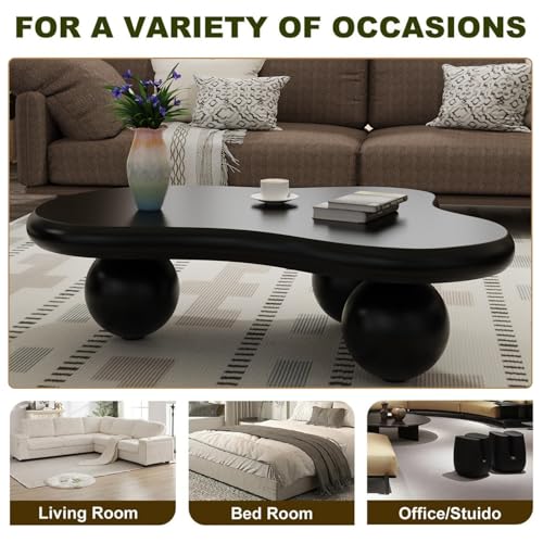 Table basse nuage en bois avec pieds robustes au design irrégulier unique - 8
