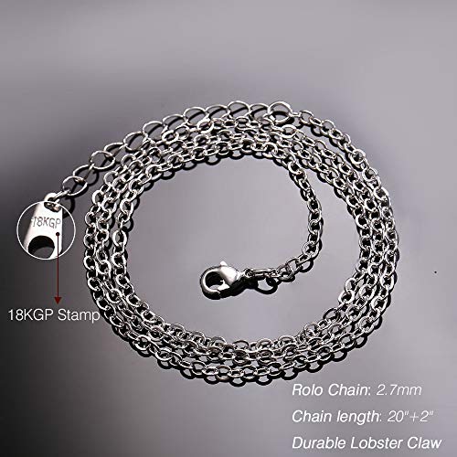 U7 A-Z 26 Letters Pendant Men Womens Fashion Jewelry Platinum Plated Square Pendants Capital Initial Necklace (L) #TOP3