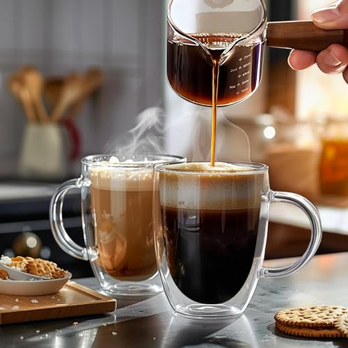 Set de 2 Mugs de Vidrio Térmico de 12 Onzas con Asa miniatura 6