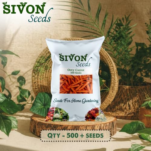 Image of SIVON Ooty Carrot (Ooty Gajar) (500 Seeds) Vegetable Seeds for Home Garden, Organic & Hybrid, Perfect for Home Gardening, Planting For Pots and Patio
