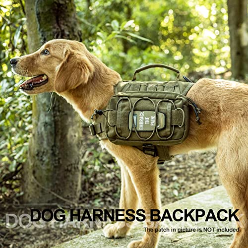 ONETIGRIS Dog Backpack for Medium & Large Dogs, Nylon Backpack for Dogs Tactical Pet Backpack with Side Pockets for Hiking Walking Training Running (Green, Medium) - Image 5