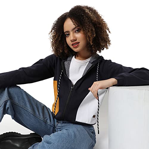 Image of PINACOLADA Women Cotton Zipper Sweatshirt Relaxed Fit for Casual Wear | Full Sleeves | Stylish Sweatshirt Crafted with Comfort Fit and High Performance for Everyday Wear