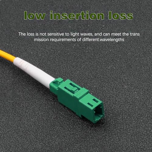 Glasfaserkabel LC/APC mit Glasfaser Adapter LC/APC Buchse, Glasfaserkabel LC/APC auf LC/APC Simplex Singlemode 9/125µm LSZH (Yellow, 8 meters)